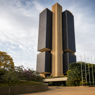 Fachada do Banco Central do Brasil em Brasília, representando a divulgação da ata do Copom e a decisão sobre a taxa Selic